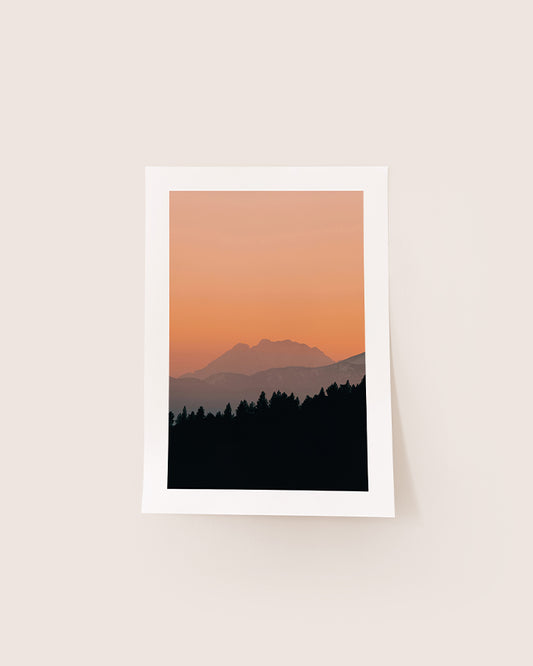 Coucher de soleil et Pedraforca - Tirage d'Art