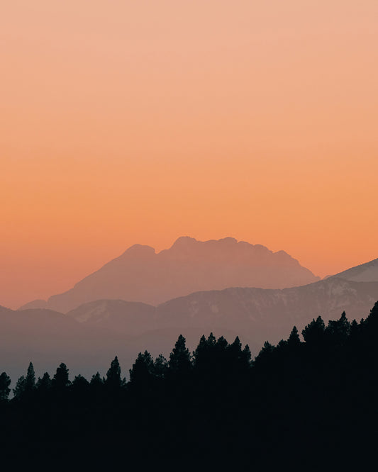 Coucher de soleil et Pedraforca - Tirage d'Art